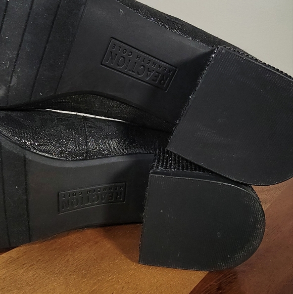 Reaction Kenneth Cole Black Sparkly Shoes Size 7.5 Dress Evening Comfy - Picture 11 of 13